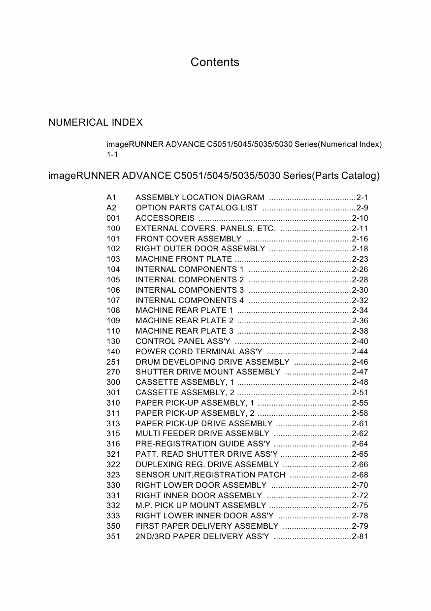 Canon imageRUNNER-iR C5030 5035 5045 5051 Parts Catalog-2